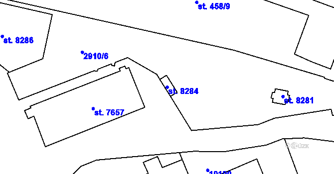 Parcela st. 8284 v KÚ Hodonín, Katastrální mapa