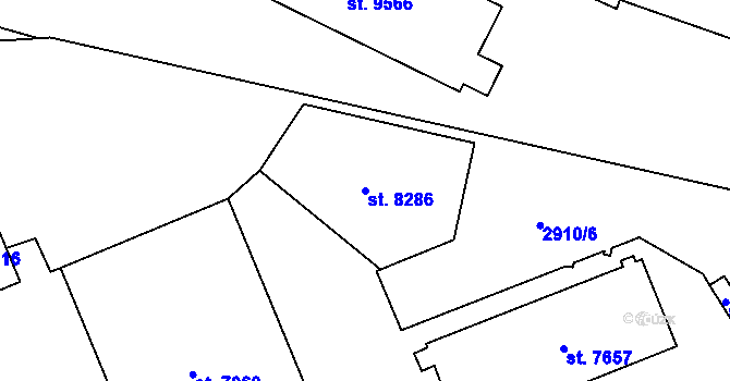 Parcela st. 8286 v KÚ Hodonín, Katastrální mapa