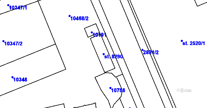 Parcela st. 8290 v KÚ Hodonín, Katastrální mapa