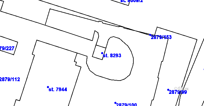 Parcela st. 8293 v KÚ Hodonín, Katastrální mapa