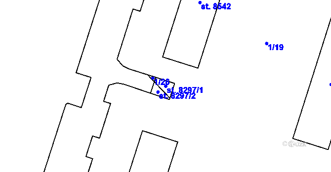 Parcela st. 8297/1 v KÚ Hodonín, Katastrální mapa