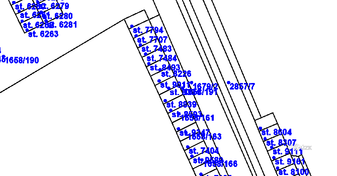 Parcela st. 8304 v KÚ Hodonín, Katastrální mapa