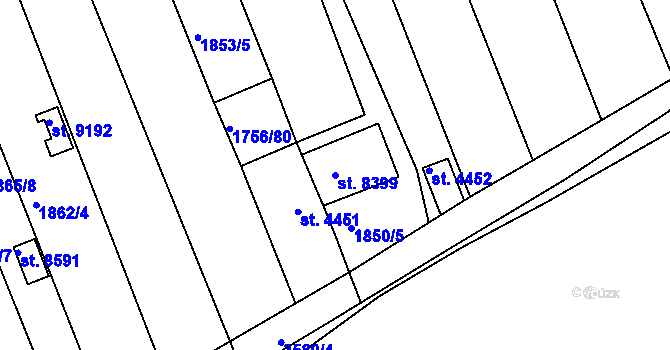 Parcela st. 8399 v KÚ Hodonín, Katastrální mapa