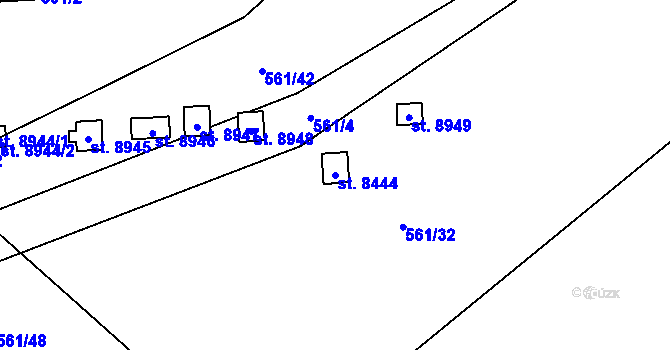 Parcela st. 8444 v KÚ Hodonín, Katastrální mapa