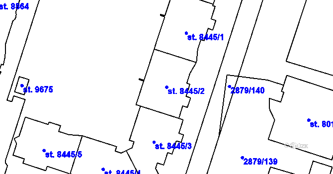 Parcela st. 8445/2 v KÚ Hodonín, Katastrální mapa