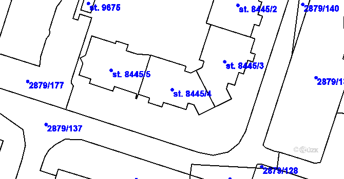 Parcela st. 8445/4 v KÚ Hodonín, Katastrální mapa