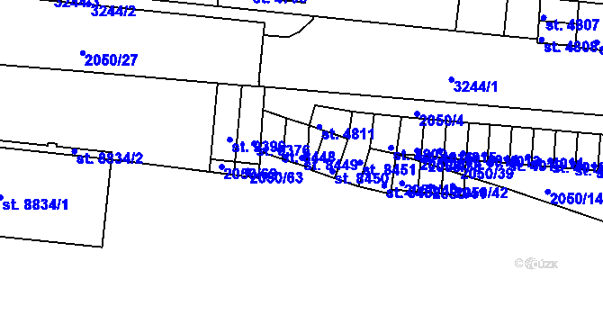 Parcela st. 8449 v KÚ Hodonín, Katastrální mapa
