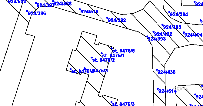 Parcela st. 8475/1 v KÚ Hodonín, Katastrální mapa