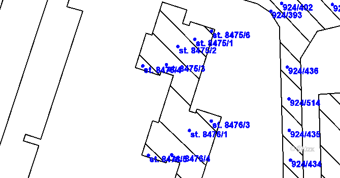 Parcela st. 8475/5 v KÚ Hodonín, Katastrální mapa
