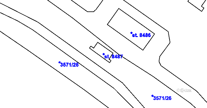 Parcela st. 8487 v KÚ Hodonín, Katastrální mapa