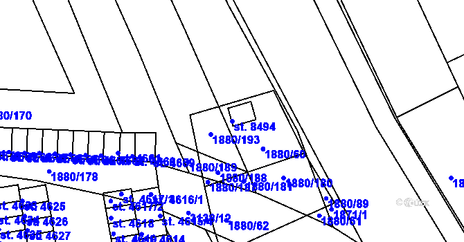 Parcela st. 8494 v KÚ Hodonín, Katastrální mapa