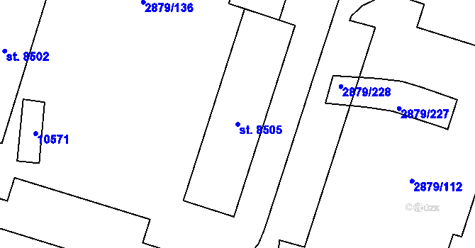 Parcela st. 8505 v KÚ Hodonín, Katastrální mapa