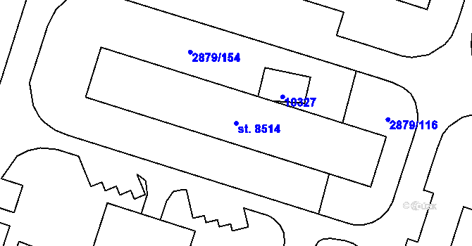 Parcela st. 8514 v KÚ Hodonín, Katastrální mapa