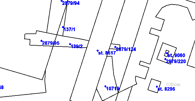 Parcela st. 8517 v KÚ Hodonín, Katastrální mapa