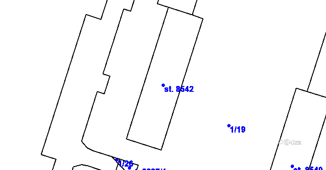 Parcela st. 8542 v KÚ Hodonín, Katastrální mapa