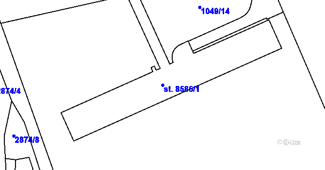 Parcela st. 8585/1 v KÚ Hodonín, Katastrální mapa