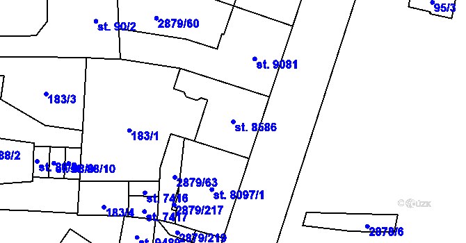 Parcela st. 8586 v KÚ Hodonín, Katastrální mapa
