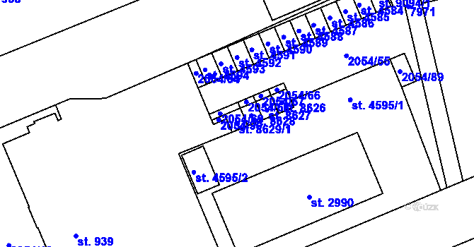 Parcela st. 8629/1 v KÚ Hodonín, Katastrální mapa