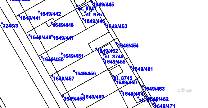 Parcela st. 8746 v KÚ Hodonín, Katastrální mapa