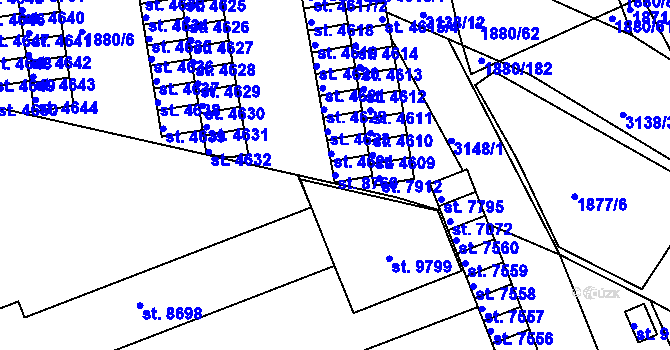 Parcela st. 8760 v KÚ Hodonín, Katastrální mapa