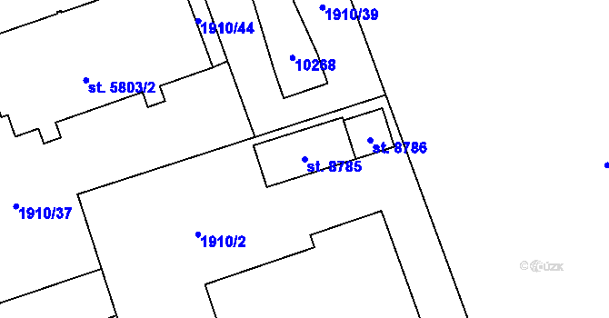 Parcela st. 8785 v KÚ Hodonín, Katastrální mapa
