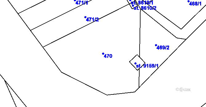 Parcela st. 470 v KÚ Hodonín, Katastrální mapa