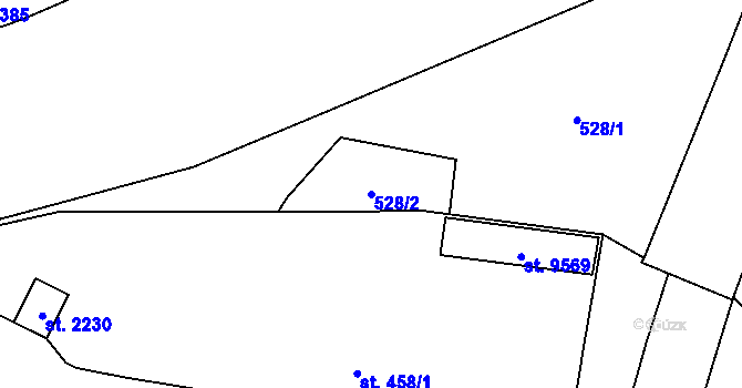 Parcela st. 528/2 v KÚ Hodonín, Katastrální mapa