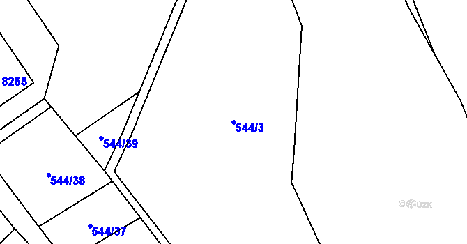 Parcela st. 544/3 v KÚ Hodonín, Katastrální mapa