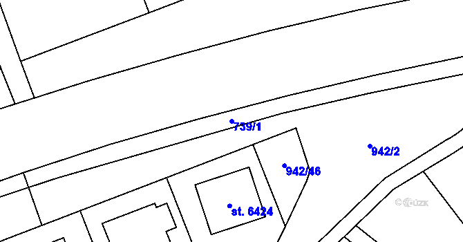 Parcela st. 739/1 v KÚ Hodonín, Katastrální mapa