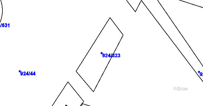 Parcela st. 924/323 v KÚ Hodonín, Katastrální mapa