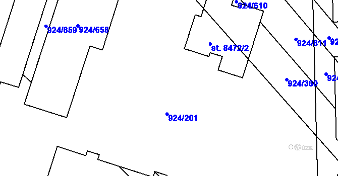Parcela st. 924/350 v KÚ Hodonín, Katastrální mapa