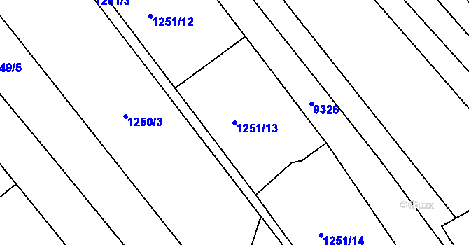 Parcela st. 1251/13 v KÚ Hodonín, Katastrální mapa