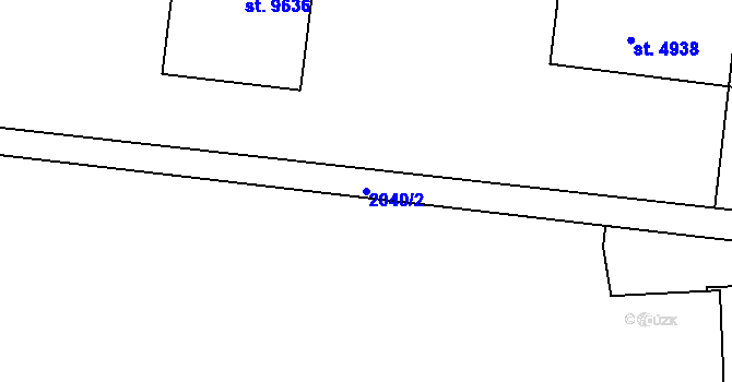Parcela st. 2040/2 v KÚ Hodonín, Katastrální mapa