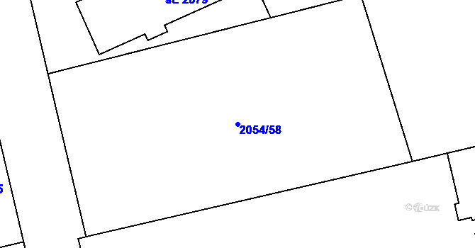 Parcela st. 2054/58 v KÚ Hodonín, Katastrální mapa