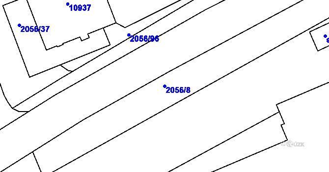 Parcela st. 2056/8 v KÚ Hodonín, Katastrální mapa