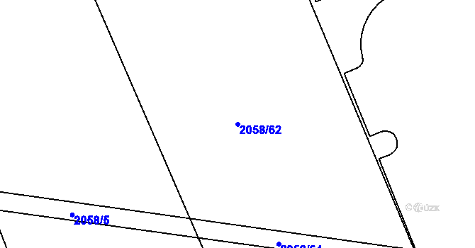 Parcela st. 2058/62 v KÚ Hodonín, Katastrální mapa