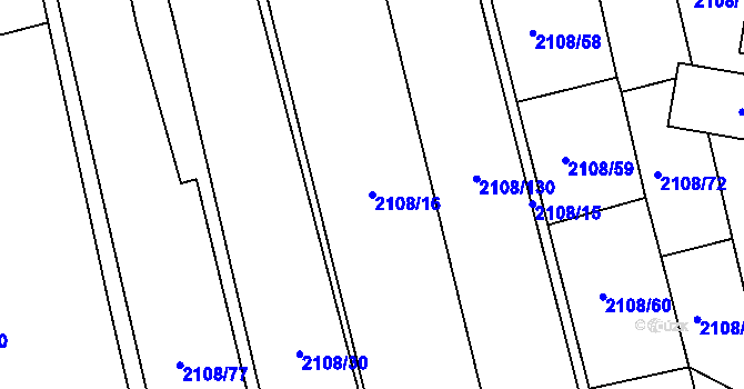 Parcela st. 2108/16 v KÚ Hodonín, Katastrální mapa