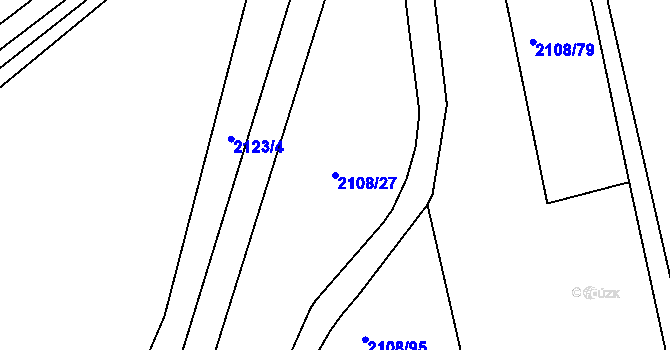 Parcela st. 2108/27 v KÚ Hodonín, Katastrální mapa