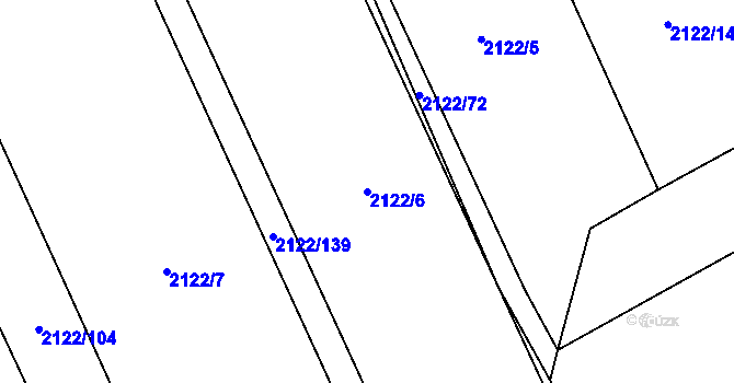 Parcela st. 2122/6 v KÚ Hodonín, Katastrální mapa