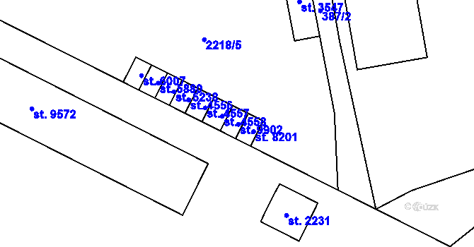 Parcela st. 2218/8 v KÚ Hodonín, Katastrální mapa