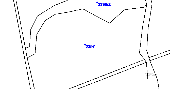 Parcela st. 2397 v KÚ Hodonín, Katastrální mapa