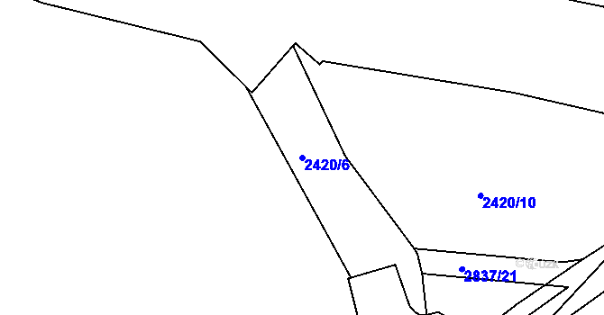 Parcela st. 2420/6 v KÚ Hodonín, Katastrální mapa
