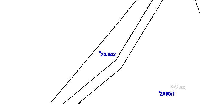 Parcela st. 2438/2 v KÚ Hodonín, Katastrální mapa