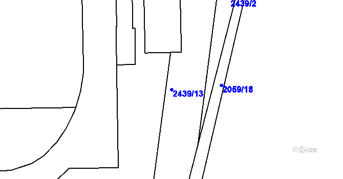 Parcela st. 2439/13 v KÚ Hodonín, Katastrální mapa