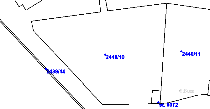 Parcela st. 2440/10 v KÚ Hodonín, Katastrální mapa