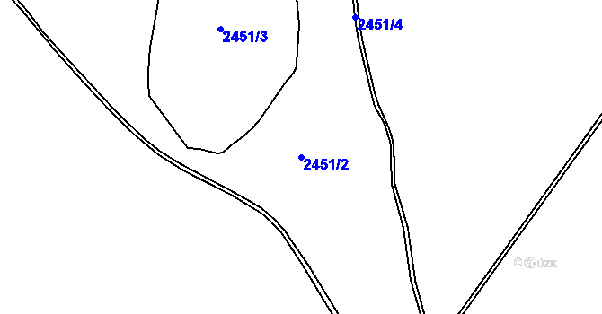 Parcela st. 2451/2 v KÚ Hodonín, Katastrální mapa
