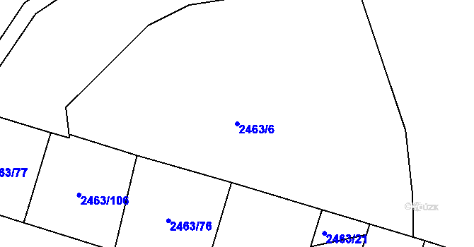 Parcela st. 2463/6 v KÚ Hodonín, Katastrální mapa