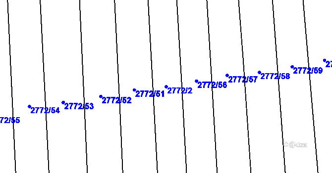 Parcela st. 2772/2 v KÚ Hodonín, Katastrální mapa