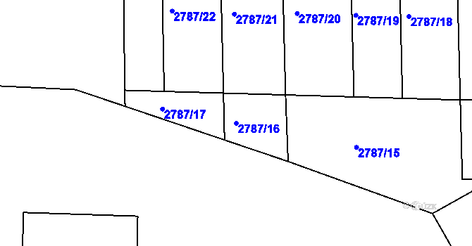 Parcela st. 2787/16 v KÚ Hodonín, Katastrální mapa