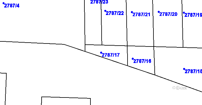 Parcela st. 2787/17 v KÚ Hodonín, Katastrální mapa